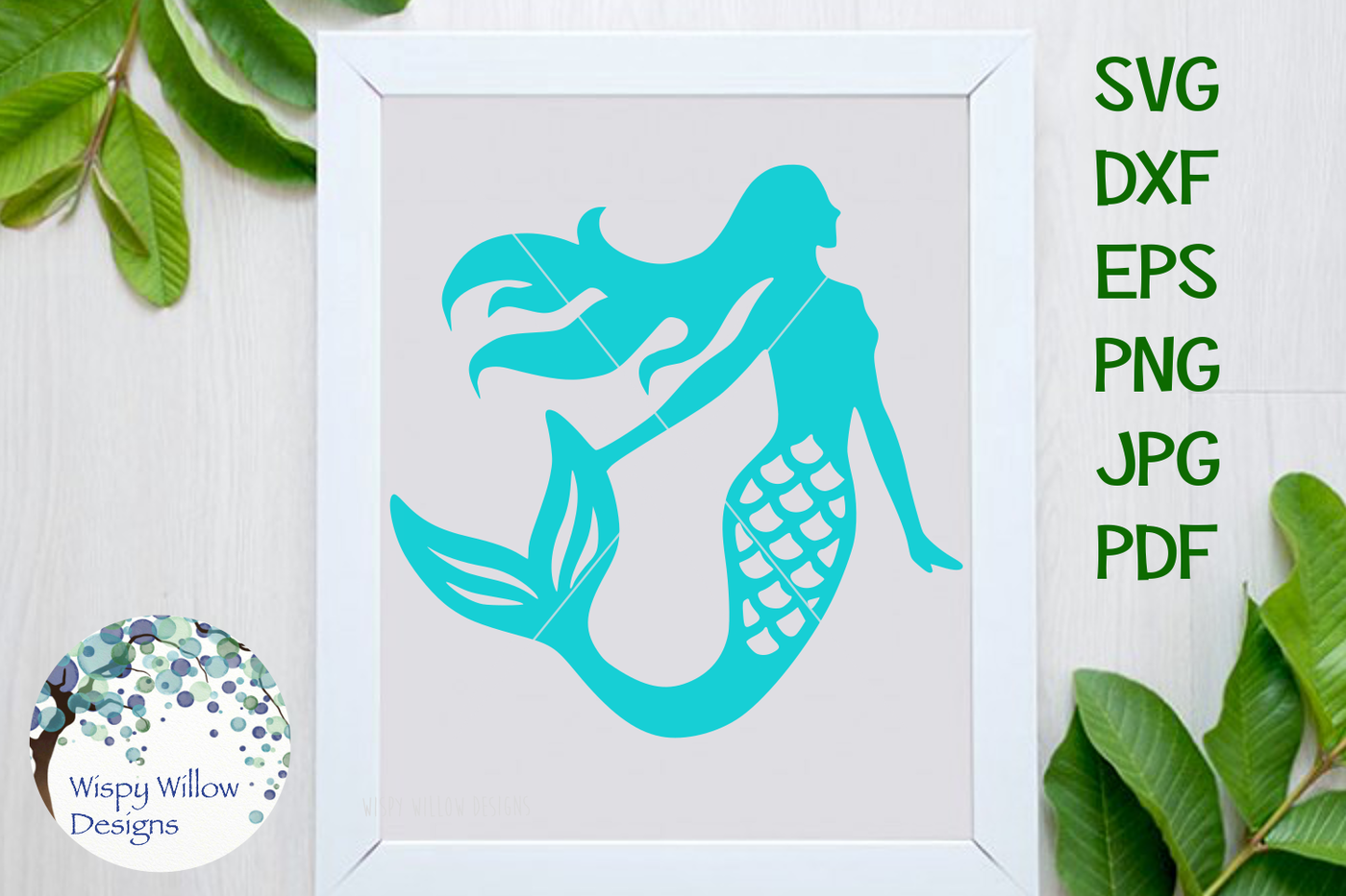 Download Mermaid Svg Dxf Eps Png Jpg Pdf By Wispy Willow Designs Thehungryjpeg Com