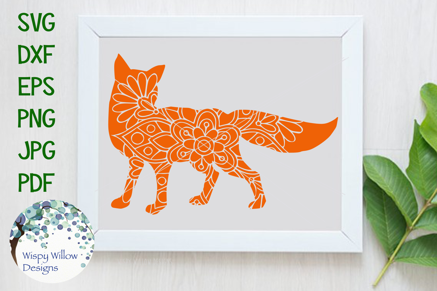 Download Fox Floral Mandala SVG/DXF/EPS/PNG/JPG/PDF By Wispy Willow ...