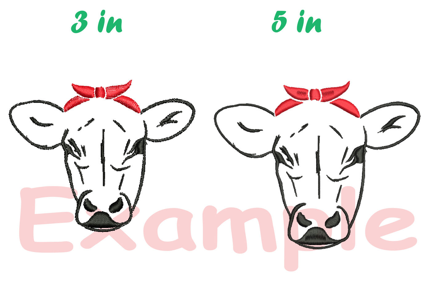 Cow Head whit Bandana Embroidery Design Farm Milk Heifer ...