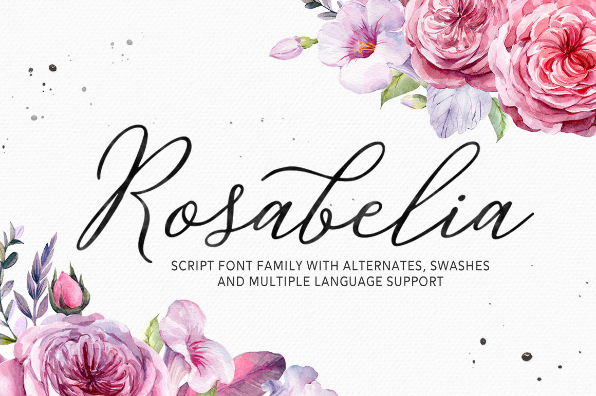 Rosabelia Script Font Family By Solidtype Thehungryjpeg Com