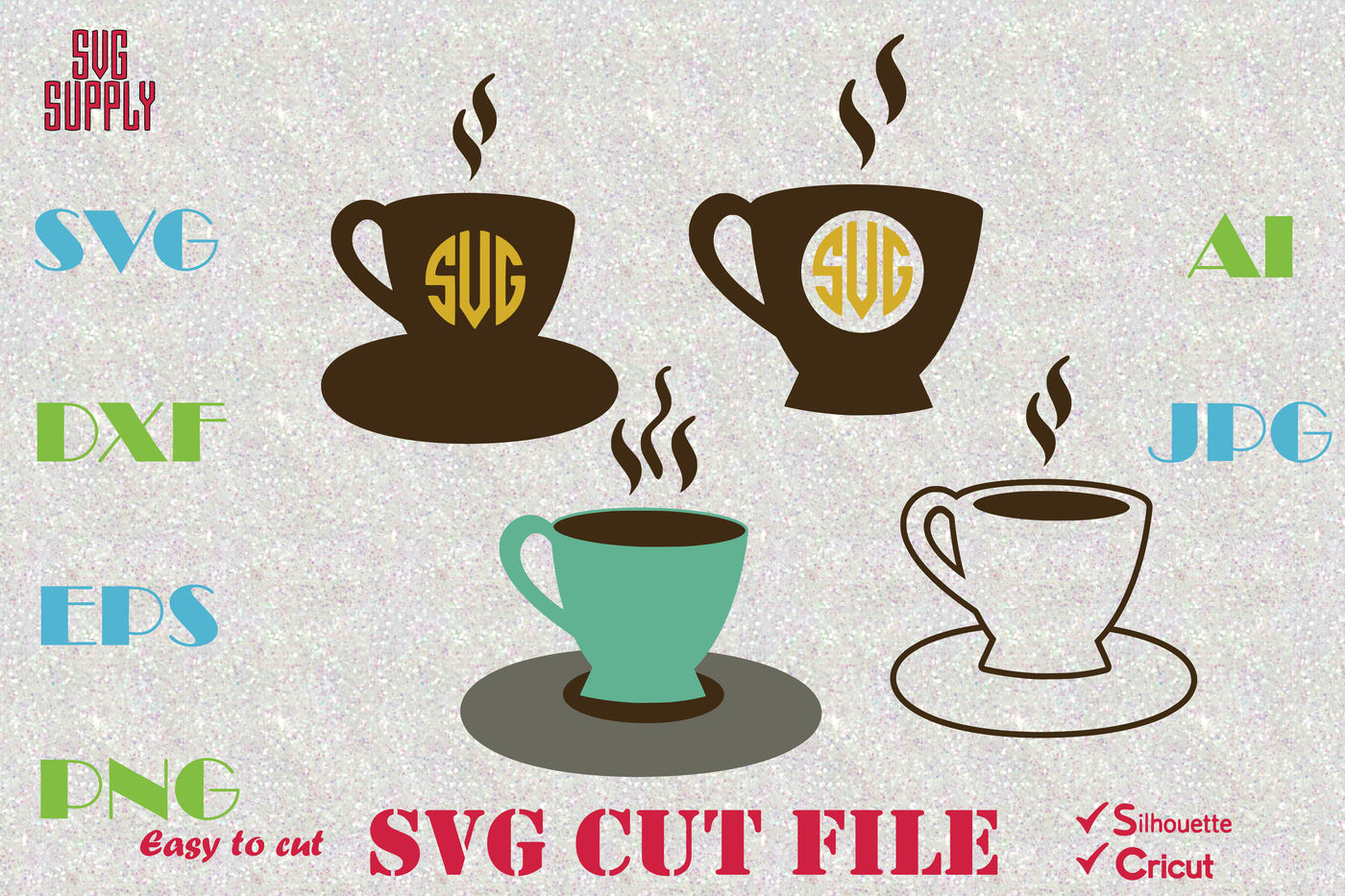 Download Coffee SVG * Coffee Monogram SVG Cut File By SVGSUPPLY | TheHungryJPEG.com