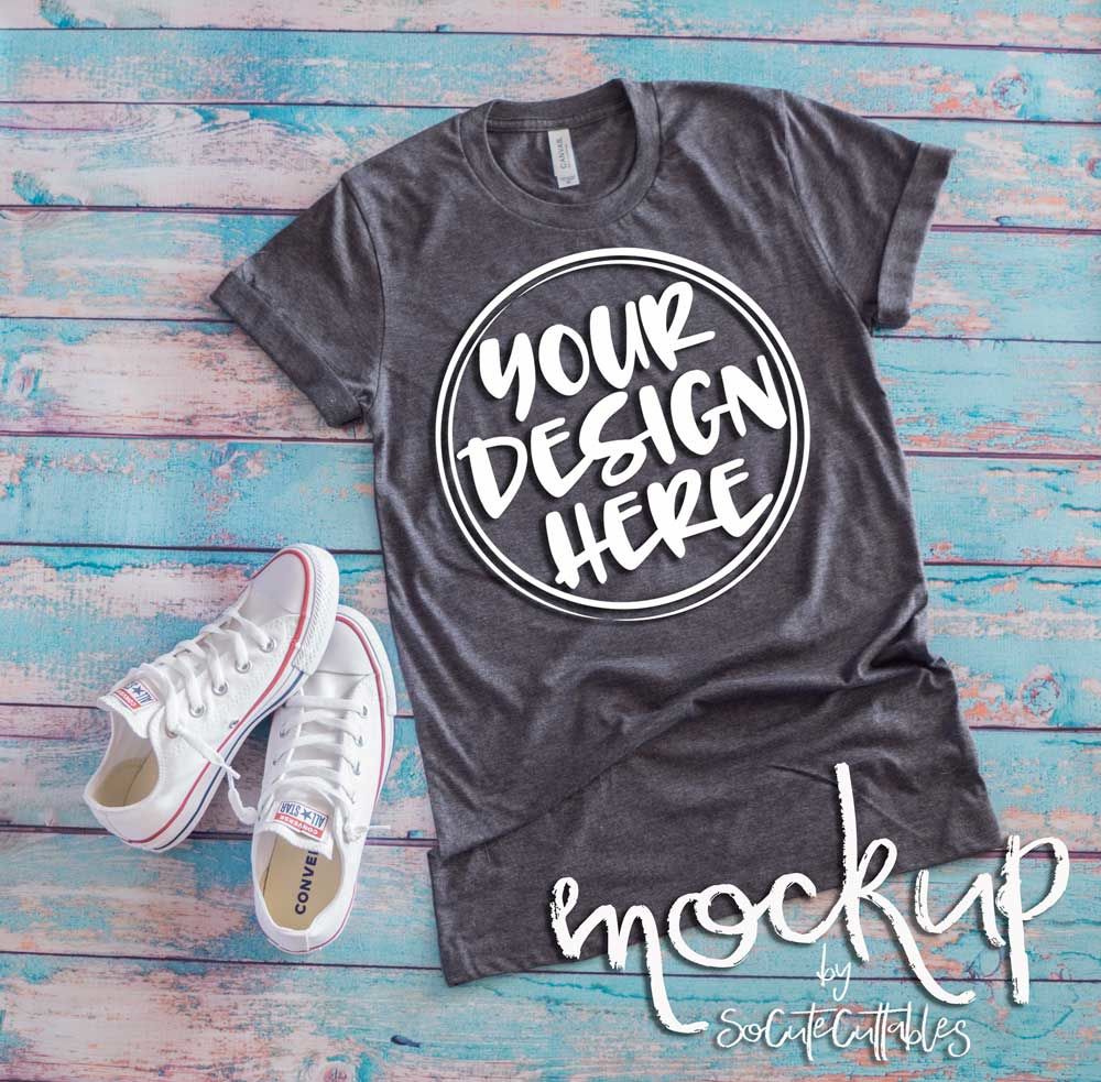Download Gray t-shirt flat lay mock up 6479 By SoCuteAppliques ...