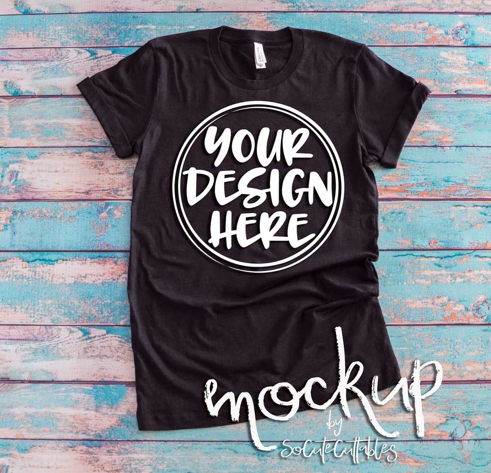 Download Black t-shirt flat lay mock up 6501 By SoCuteAppliques ...
