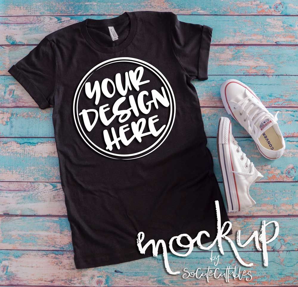 Download Black t-shirt flat lay mock up 6503 By SoCuteAppliques ...