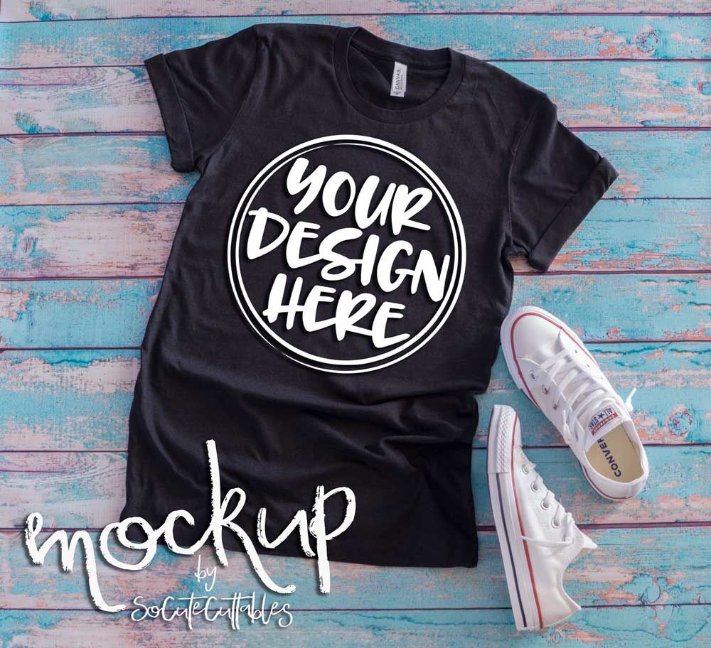Download Black t-shirt flat lay mock up 6504 By SoCuteAppliques ...