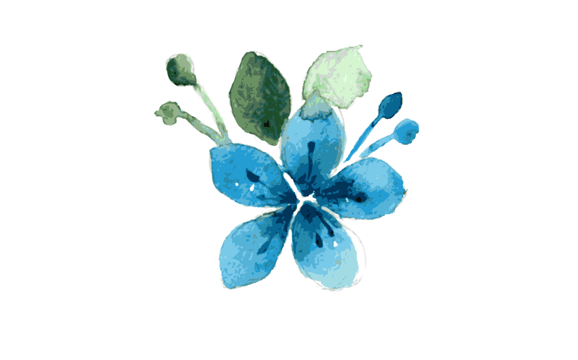 Blue Flower Watercolor By Zerrineart Thehungryjpeg Com