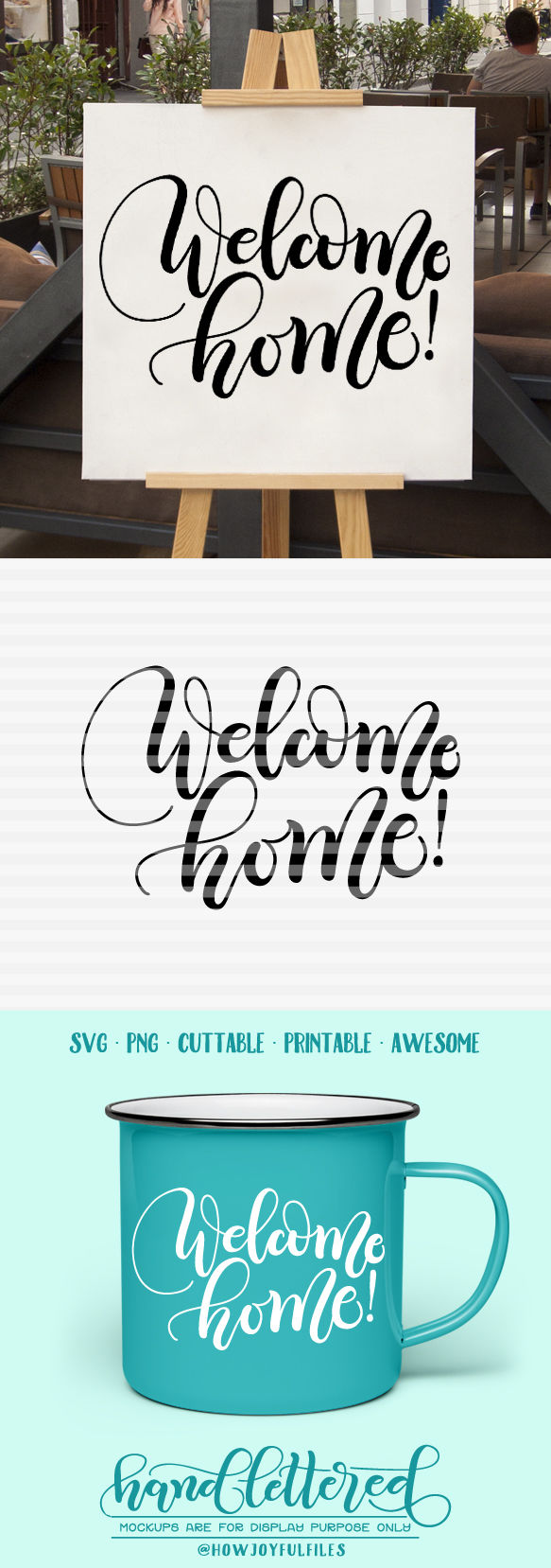 Download Welcome home - SVG - PDF - DXF - hand drawn lettered cut ...