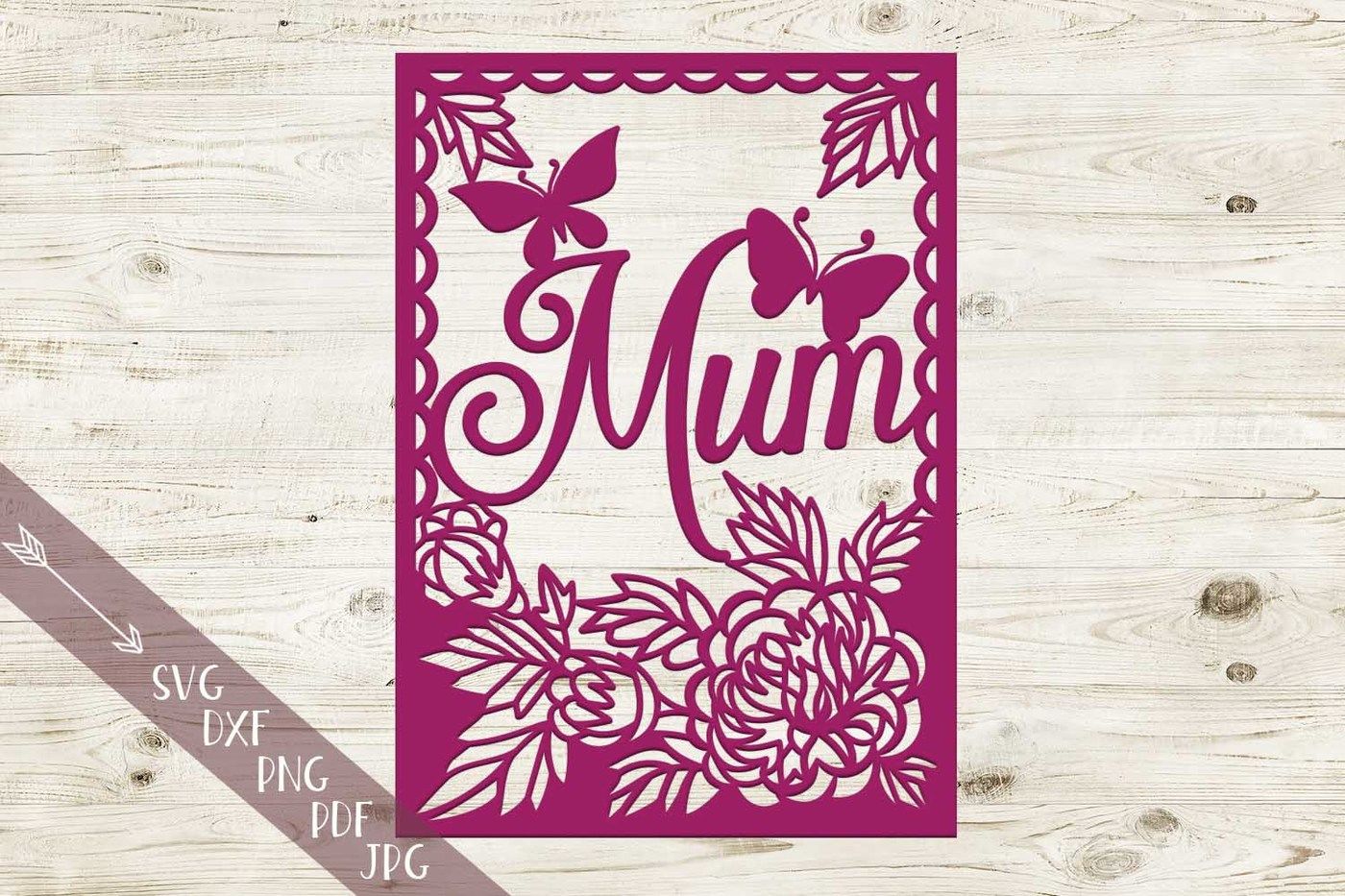 Download floral mum frame, papercut svg file, hand paper cutting ...