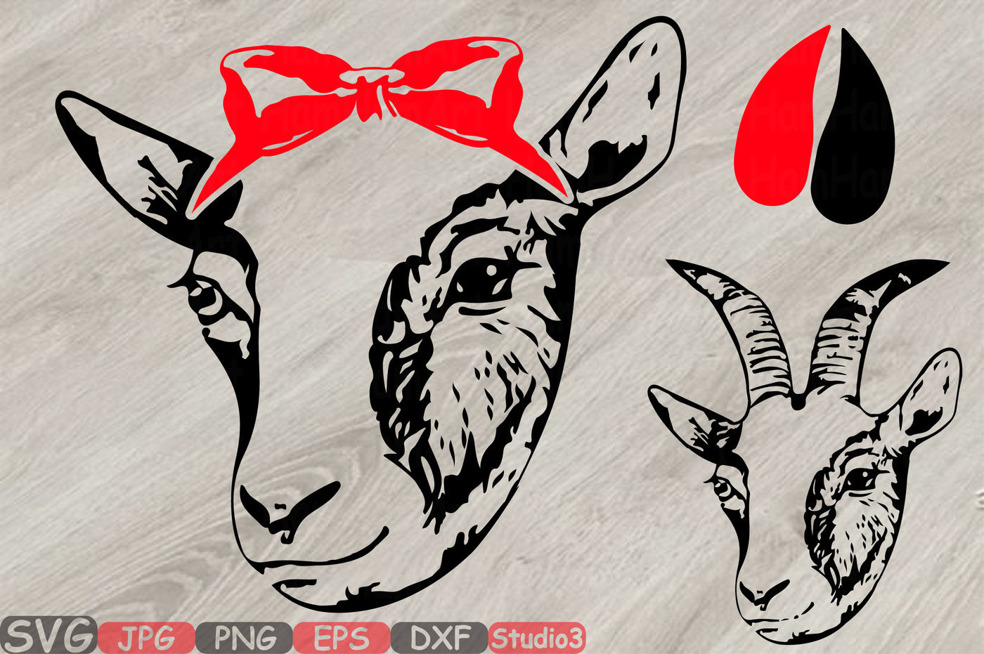 Download Goat Head Whit Bandana Silhouette Svg Goats Feet Farm Milk 789s By Hamhamart Thehungryjpeg Com