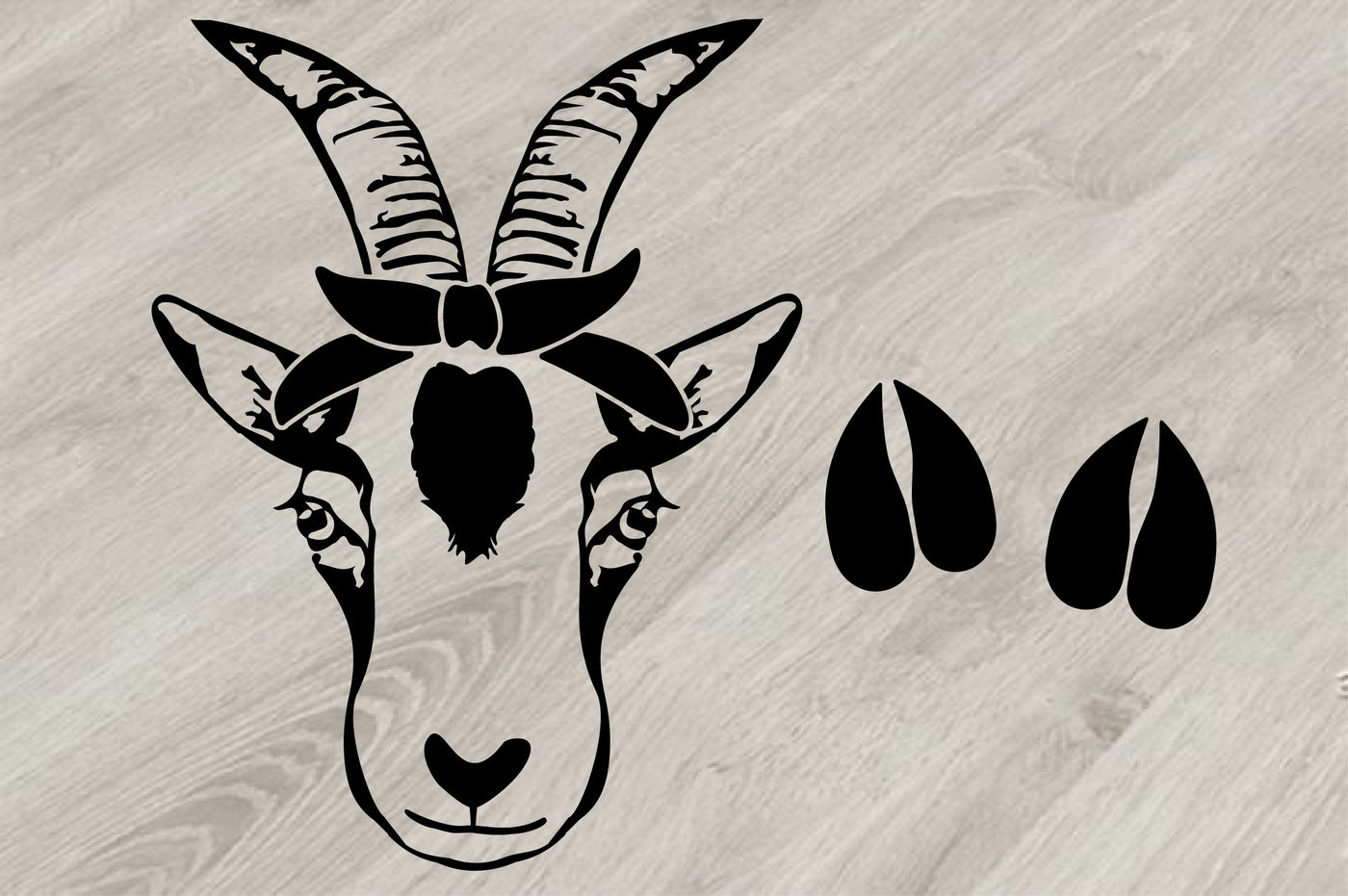 Download Goat Head whit Bandana Silhouette SVG goats feet Farm Milk ...