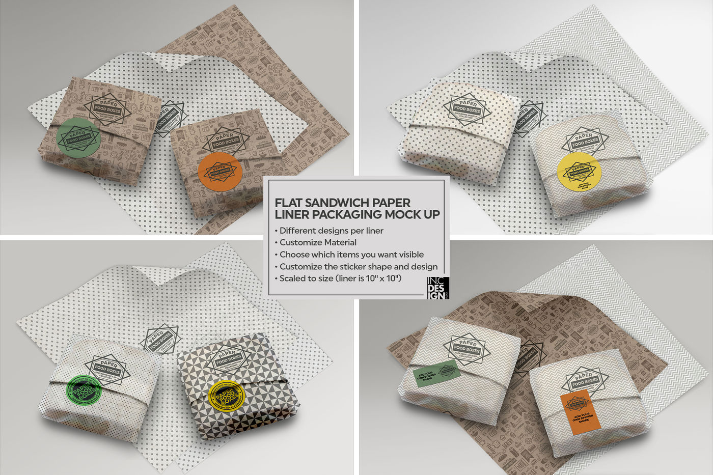 VOL 10: Paper Food Box Packaging Mockup Collection By INC Design Studio