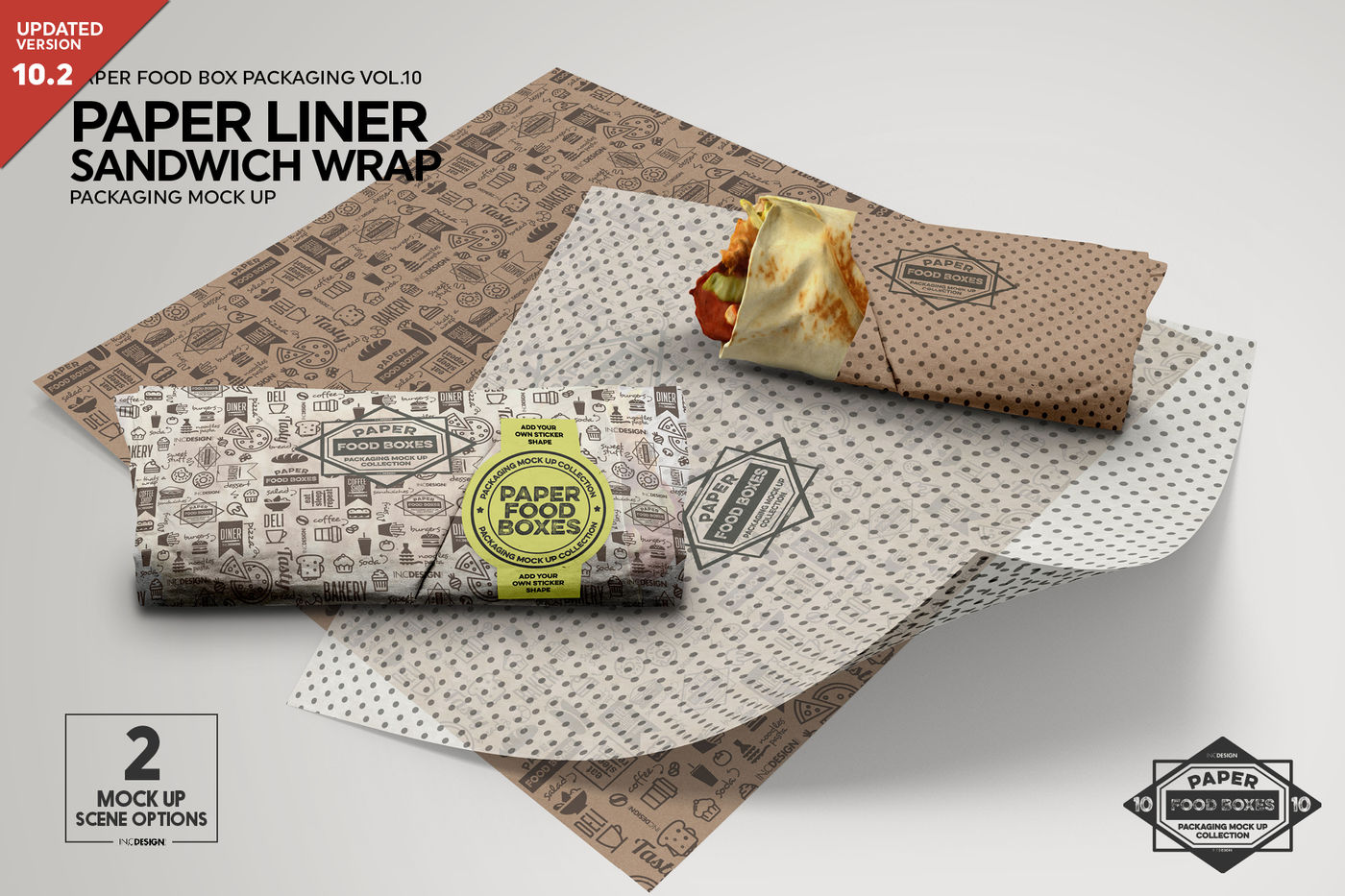 Wrap Sandwich Burrito Paper Liner Mockup By INC Design ...