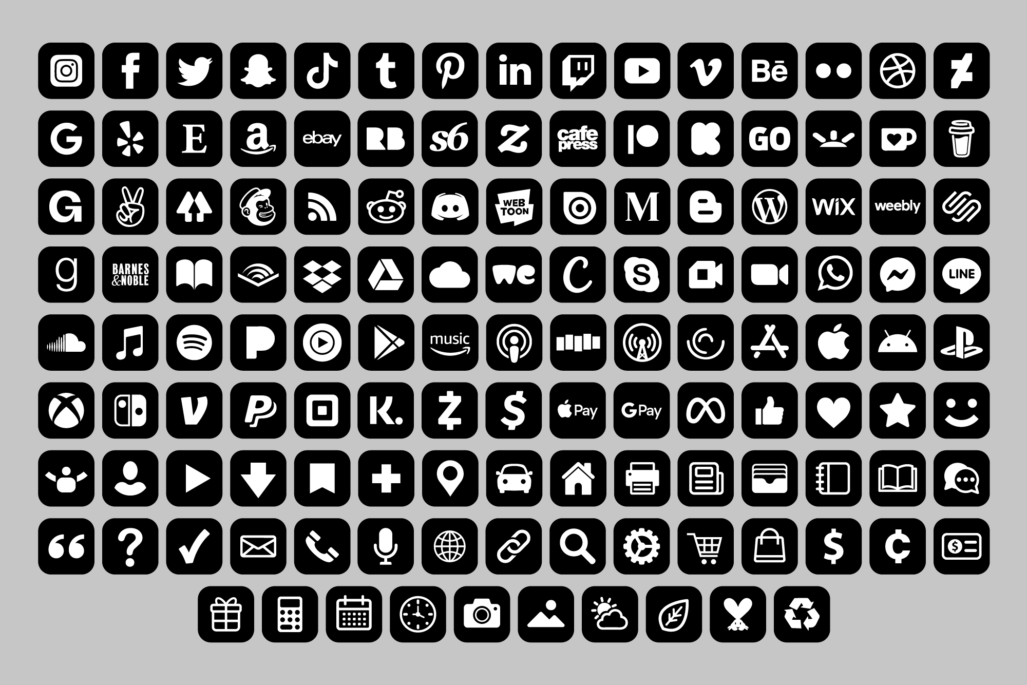round social media icons png