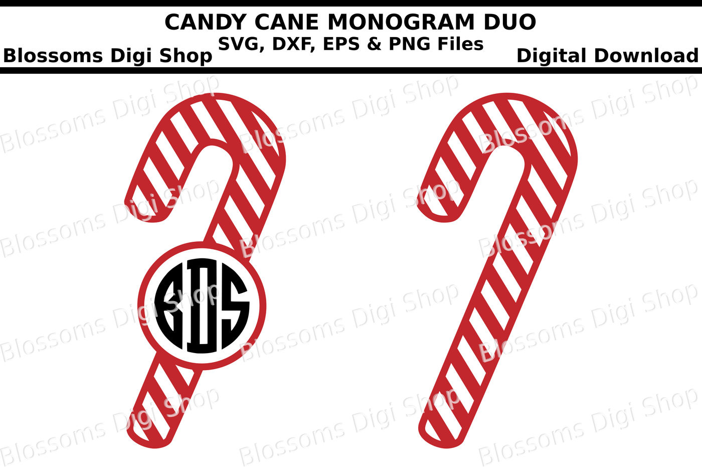 Candy Cane Monogram Duo Svg Eps Dxf And Png Cut Files By Blossoms Digi Shop Thehungryjpeg Com