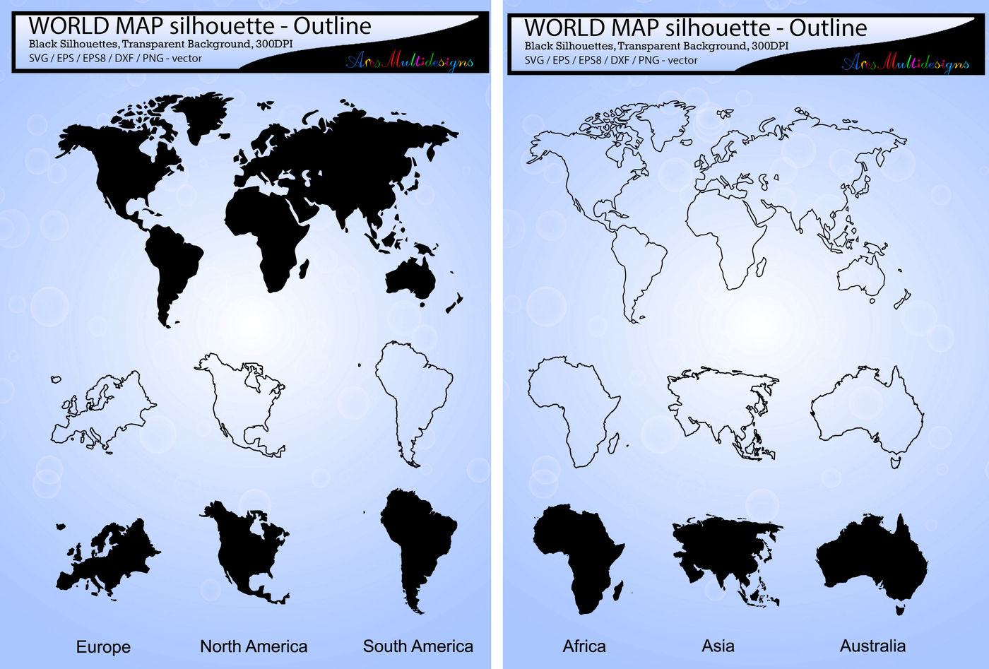 World Map Svg Silhouette World Map Outline Map Silhouette By Arcsmultidesignsshop Thehungryjpeg Com