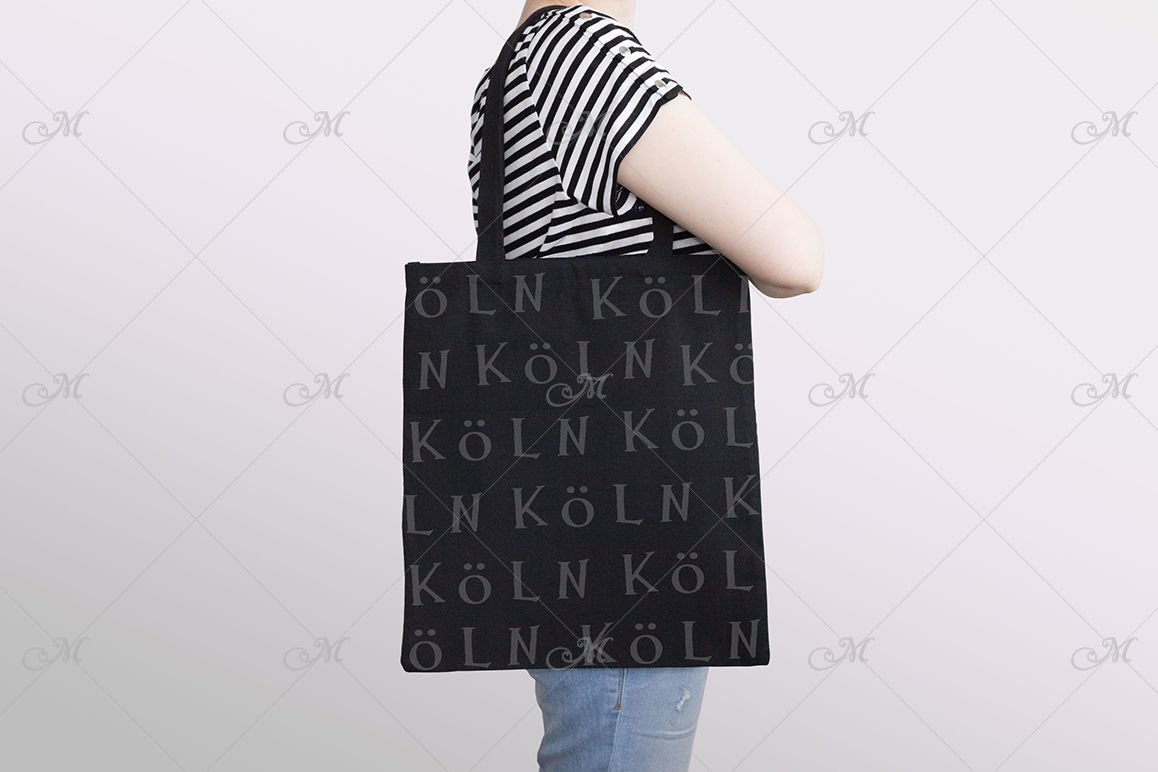 Download 'Stripes-n-Totes' Black Tote Bag Mockup By MaddyZ ...