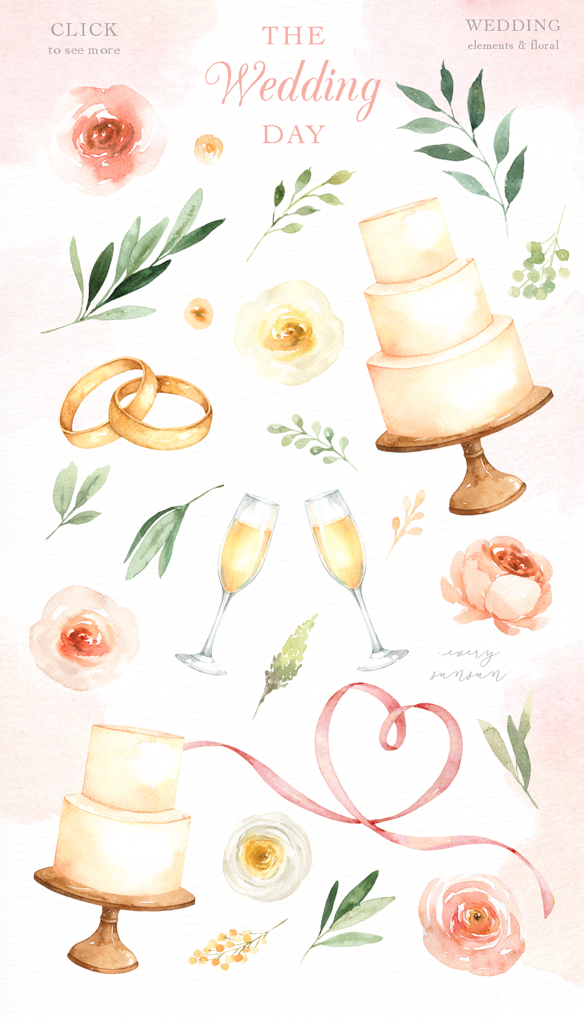 Wedding Watercolor Clip Art