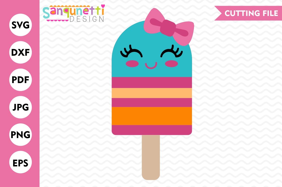 Popsicle Svg Popsicle With Bow Svg Summer Svg Sweets Svg Cut File By Sanqunetti Design Thehungryjpeg Com