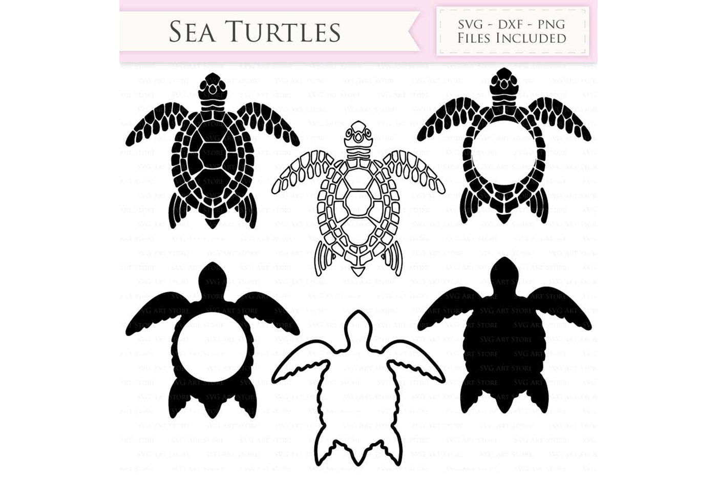 Download Sea Turtle Svg Files And Monogram By Svgartstore Thehungryjpeg Com