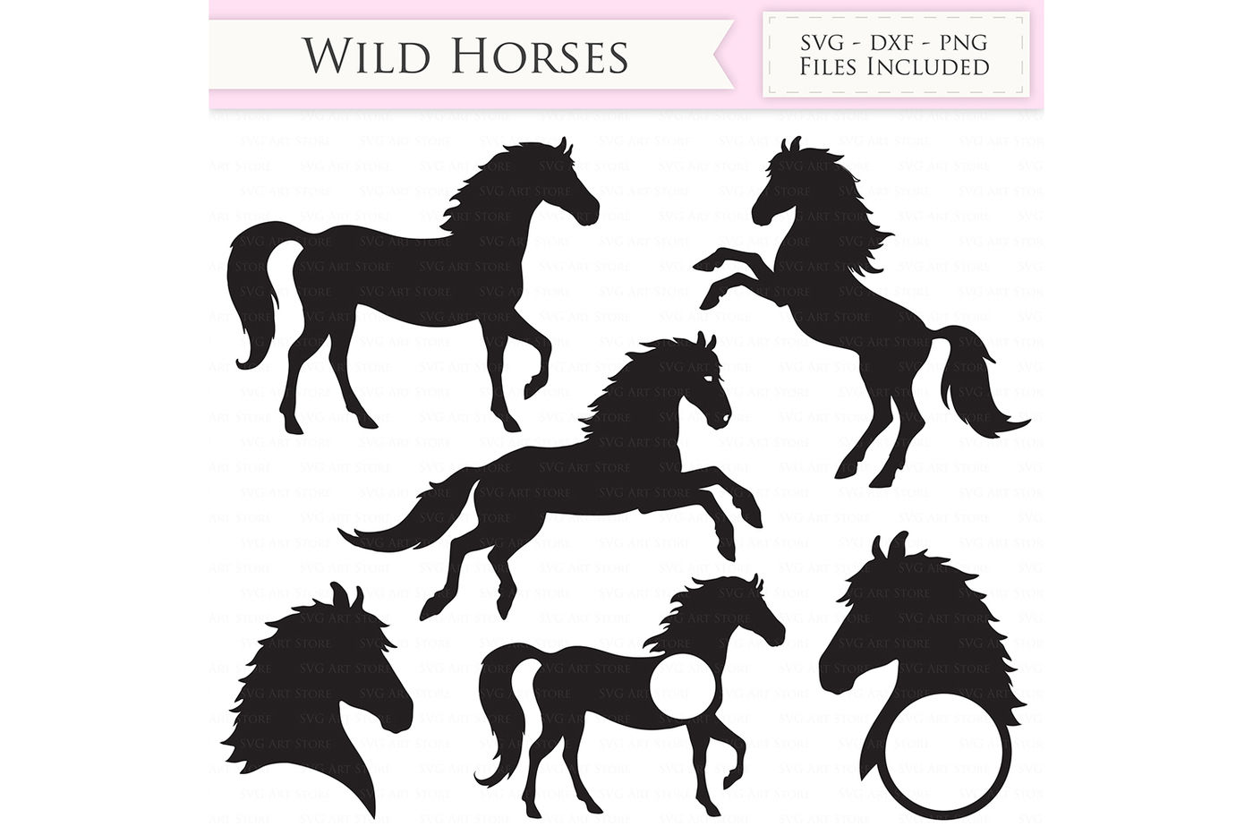Wild Horses Svg Files Jumping Horse Horse Monogram Cut Files By Svgartstore Thehungryjpeg Com