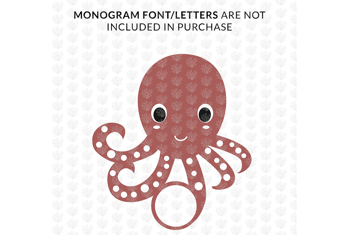 Download Cute Octopus Monogram Svg Cut File By Coralcuts Thehungryjpeg Com