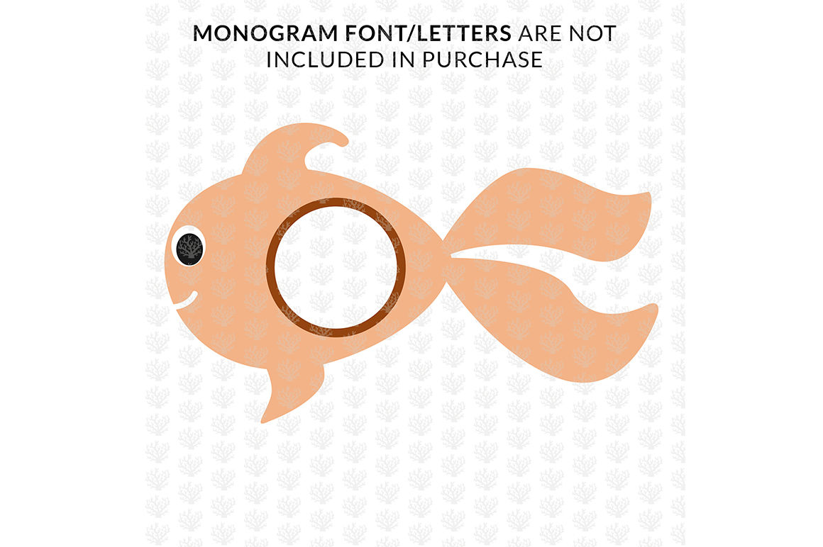 Cute Fish Monogram Frame - Svg Cut File By CoralCuts | TheHungryJPEG.com