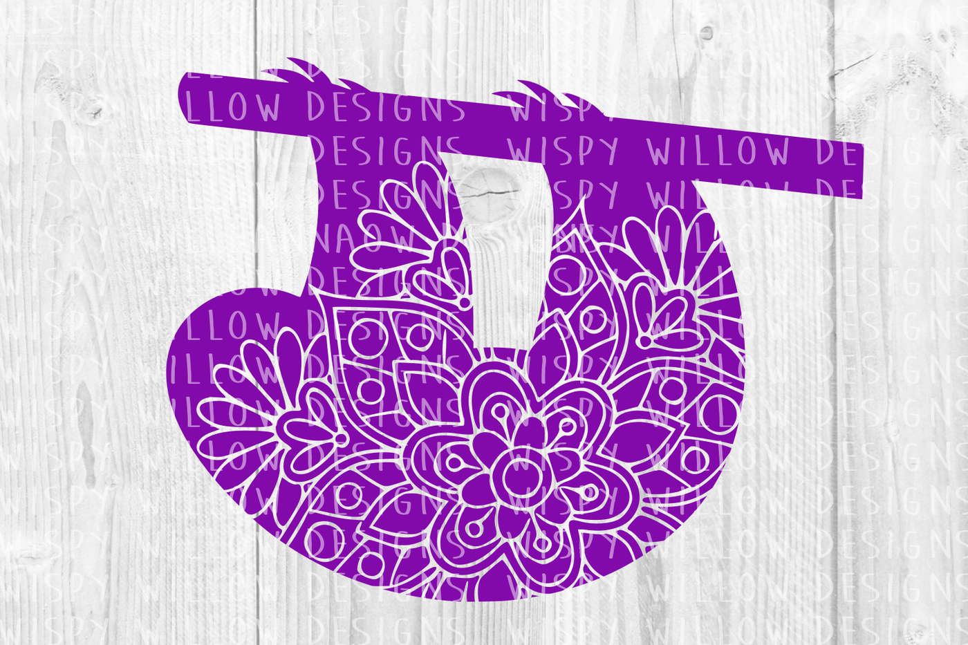 Download Sloth Floral Mandala Animal SVG/DXF/EPS/PNG/JPG/PDF By Wispy Willow Designs | TheHungryJPEG.com