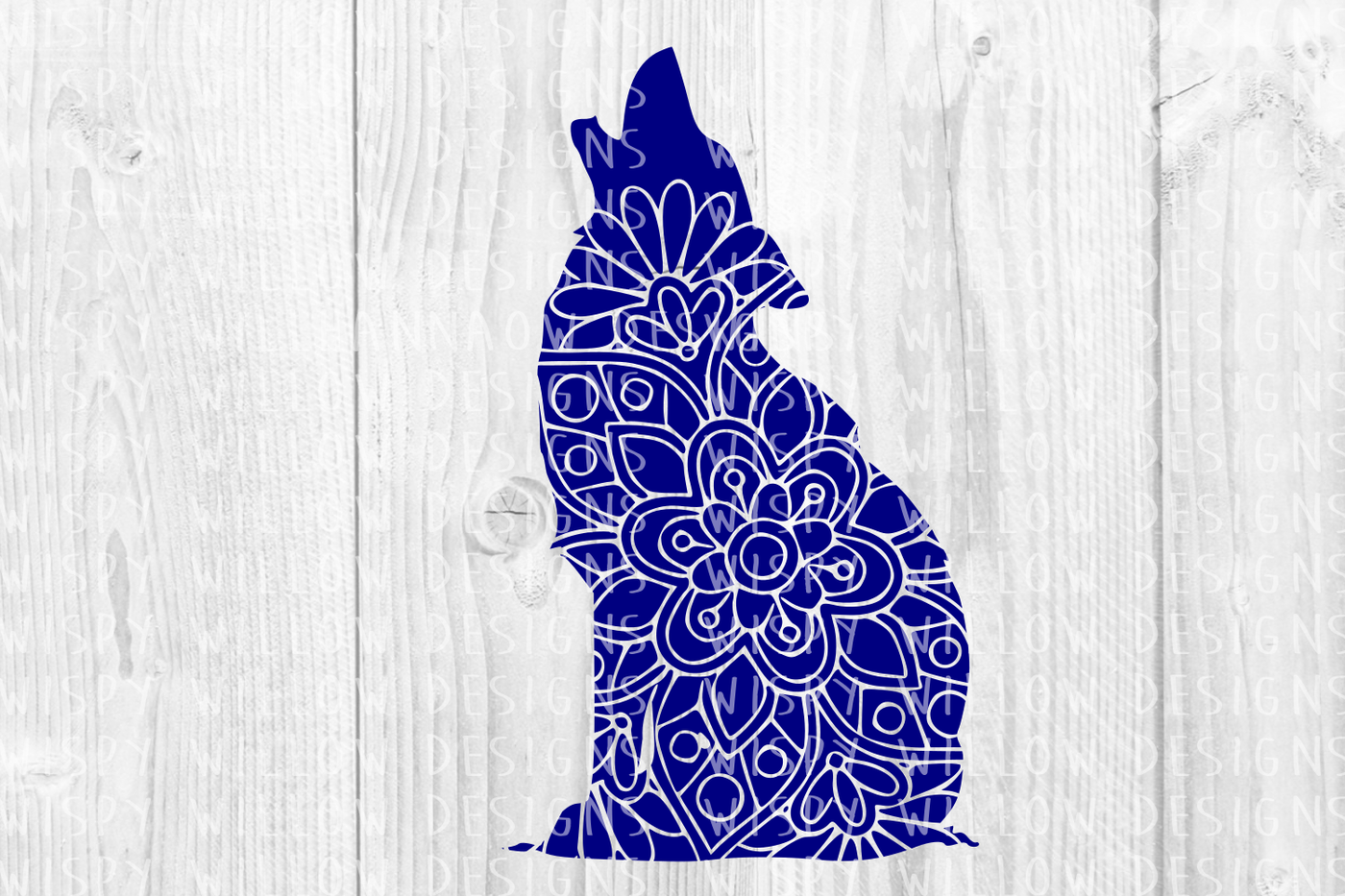 Howling Wolf Floral Mandala Svg Dxf Eps Png Jpg Pdf By Wispy Willow Designs Thehungryjpeg Com