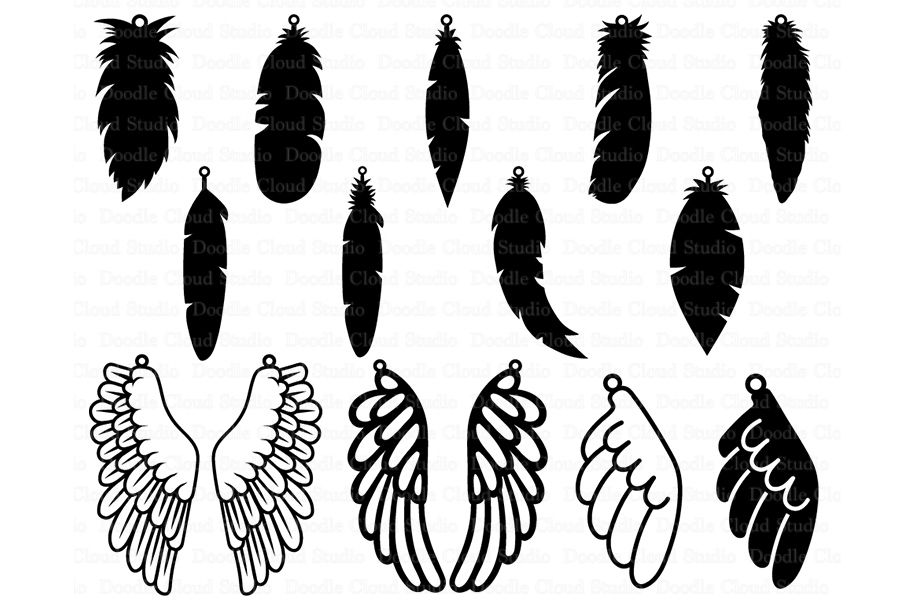 Download Feather Earring SVG, Wing Earring SVG,Tear Drop svg ...