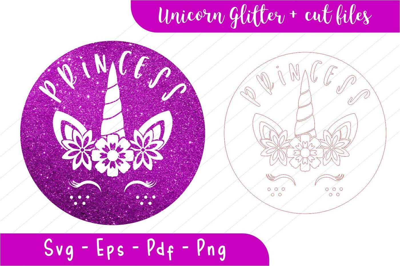 Unicorn Svg Unicorn Princess Unicorn Glitter Stamp By Skillfulart Thehungryjpeg Com