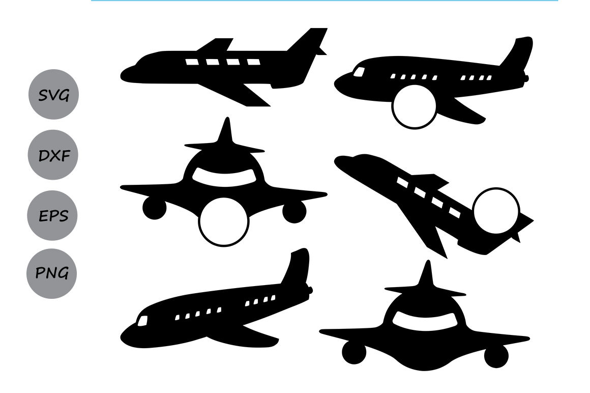 Download Airplane Svg, Monogram frame cut Files, Plane Silhouette ...