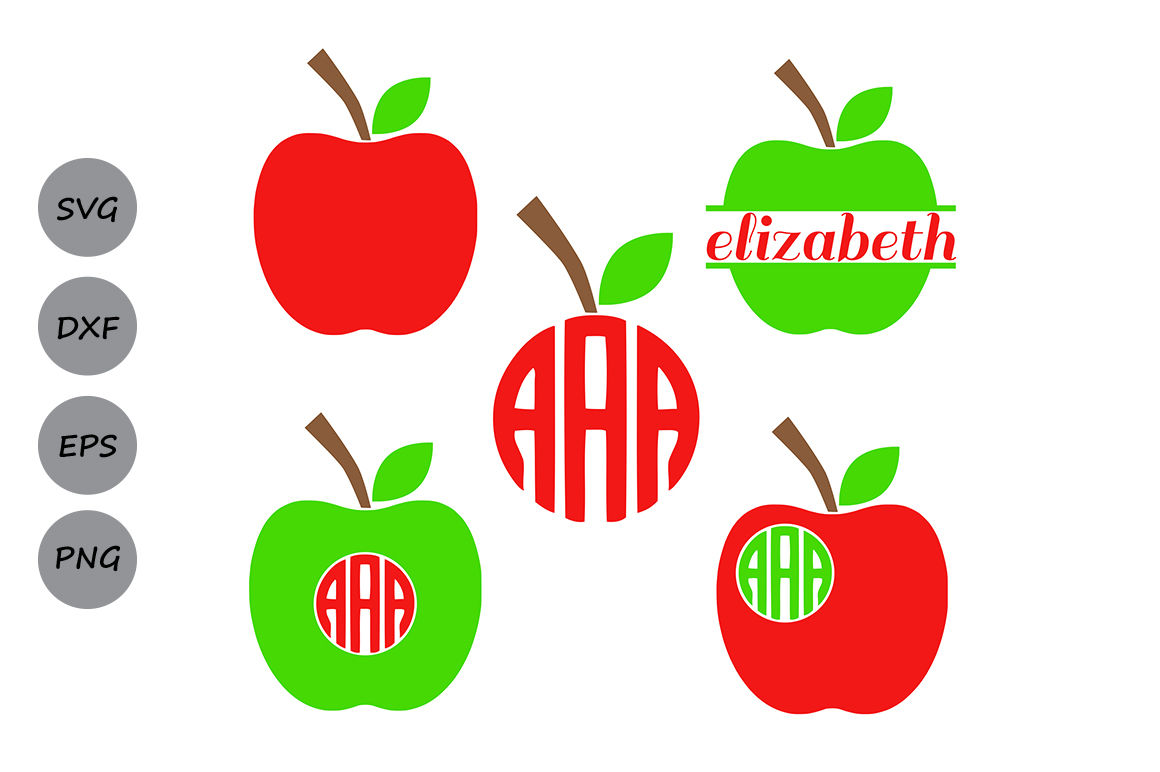 Download Apple SVG, Monogram Apple SVG Frames, PNG, Eps, Dxf ...