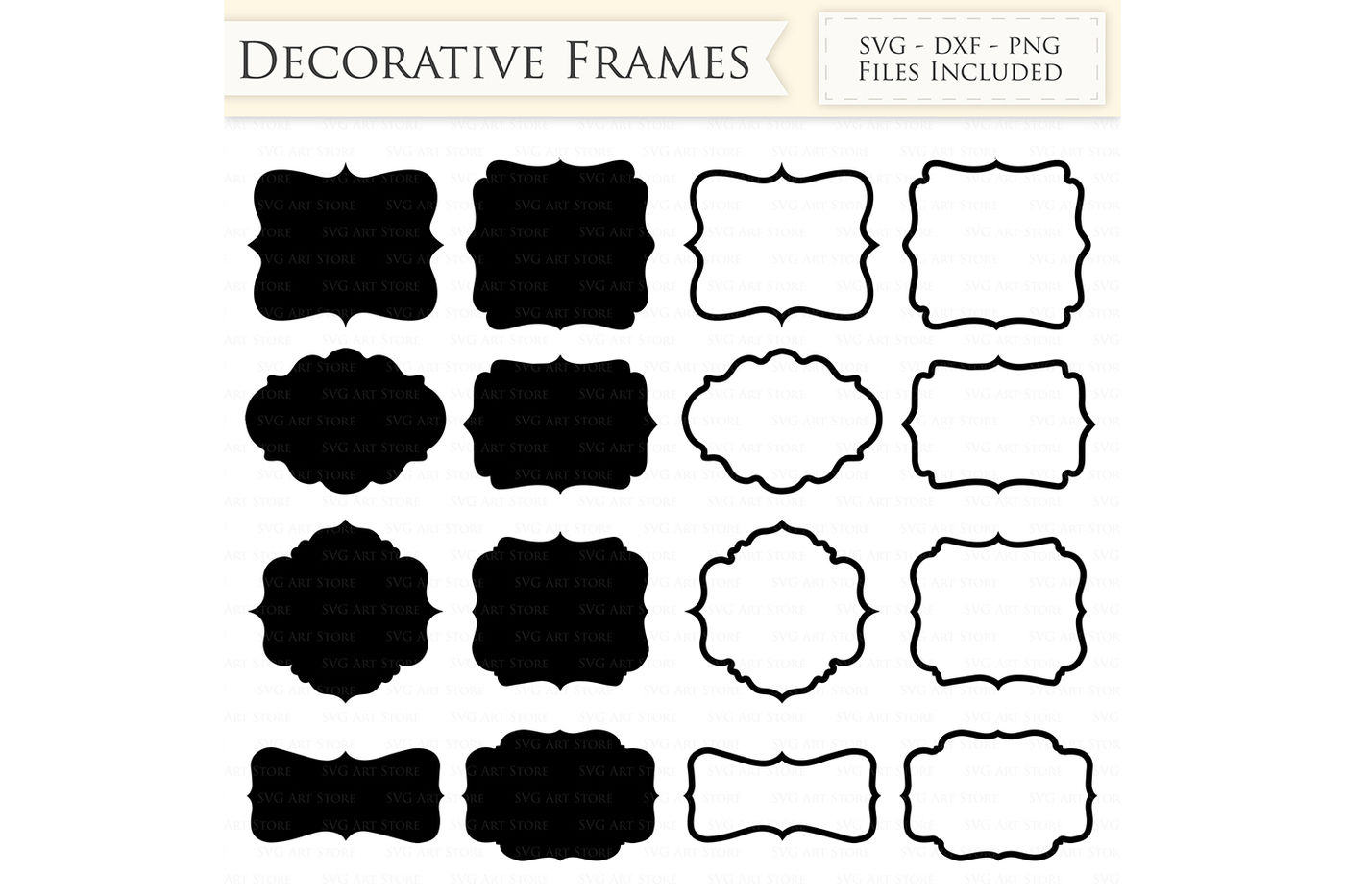 Download Decorative Frames SVG Files - Frame Outline By SVGArtStore ...