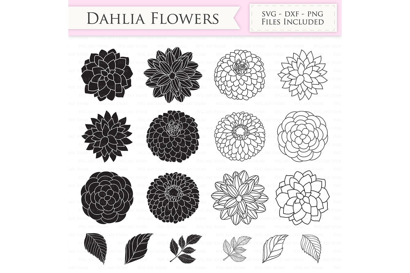 Download Dahlia Flowers Svg Files Peony Flowers Cut Files By Svgartstore Thehungryjpeg Com