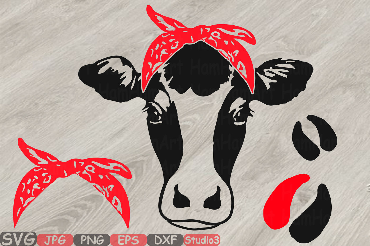 Cow Head whit Bandana Silhouette SVG cowboy western Farm Milk 814S By