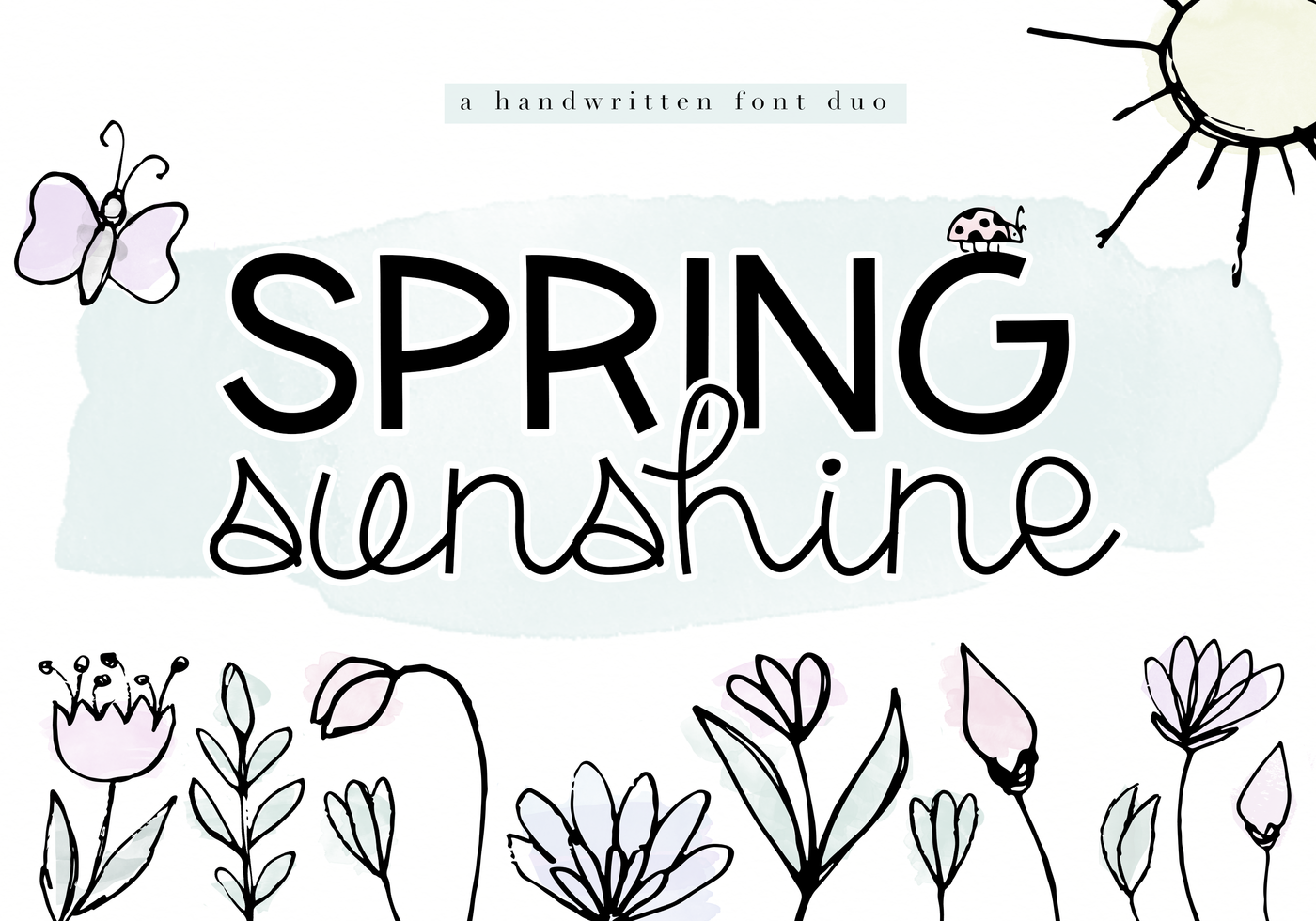 Spring Sunshine A Serif Script Font Duo By Ka Designs Thehungryjpeg Com