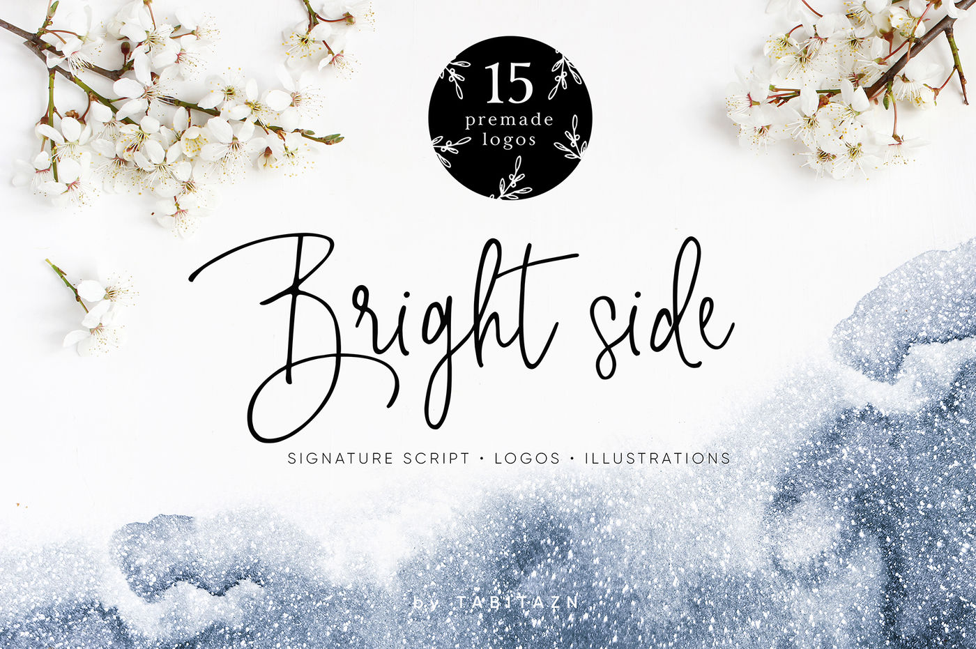 Bright Side Script Font Logos By Tabita S Shop Thehungryjpeg Com
