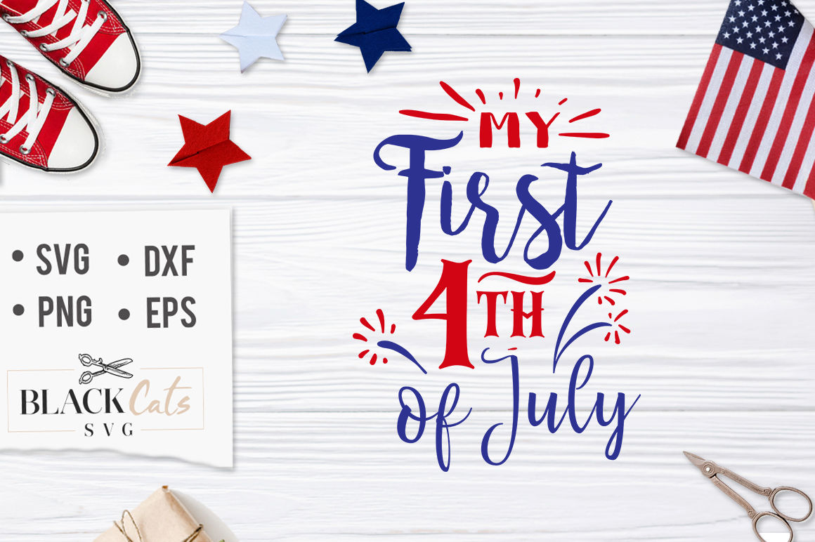 Download My first 4th of July SVG By BlackCatsSVG | TheHungryJPEG.com