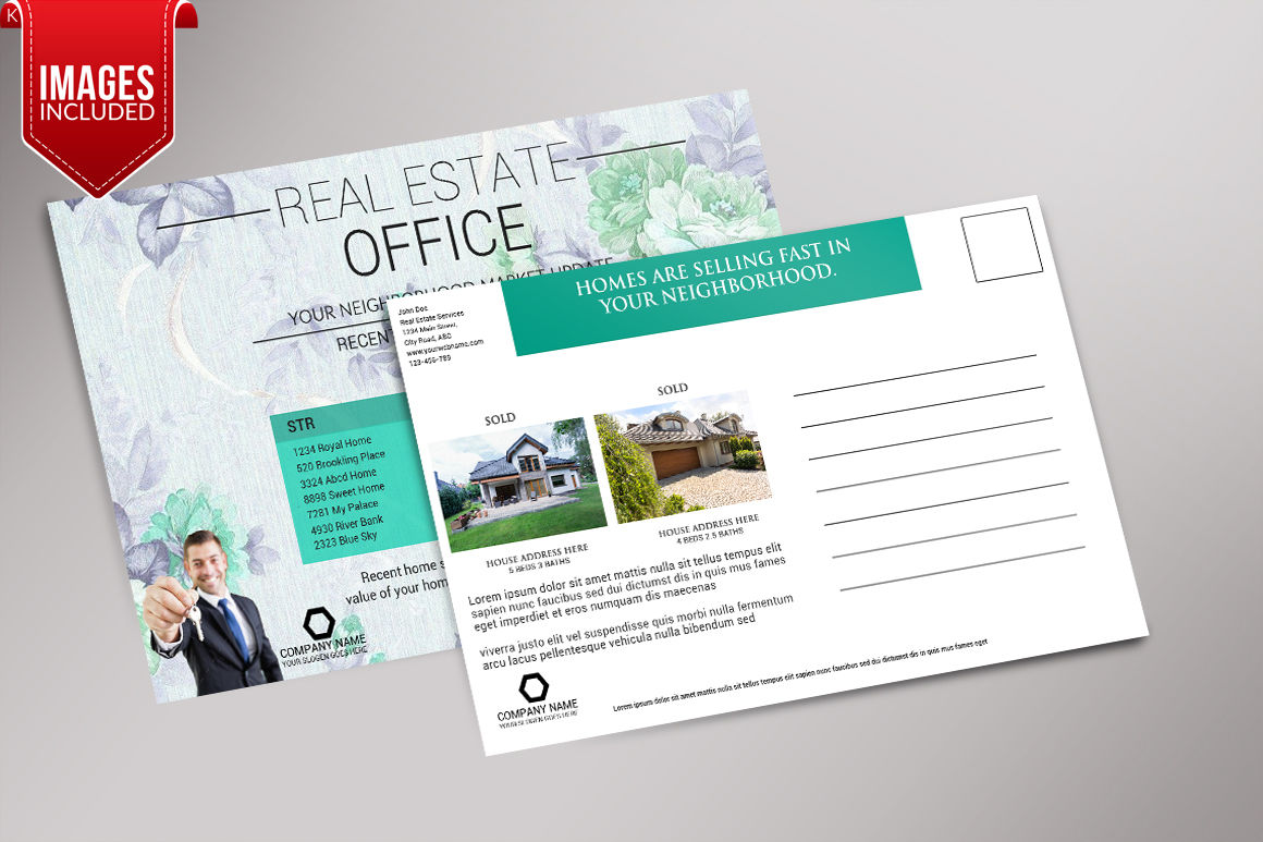 Real Estate PostCard Template By Ayme Designs TheHungryJPEG