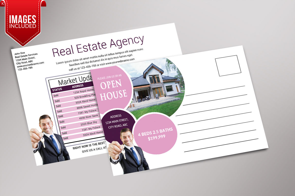 Real Estate PostCard Template By Ayme Designs TheHungryJPEG