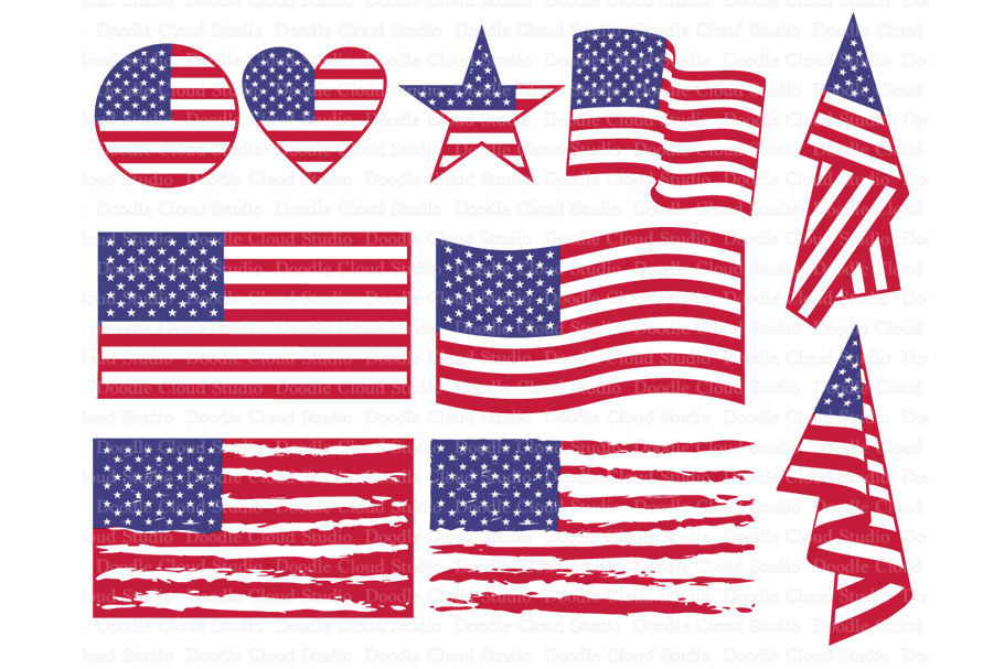 Download American flag SVG, Distressed USA Flag SVG. By Doodle ...