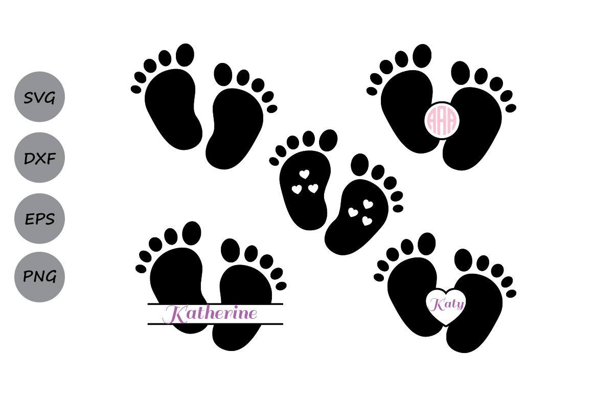 Download Baby Footprint SVG File, Baby Feet SVG, DXF. Baby Feet ...