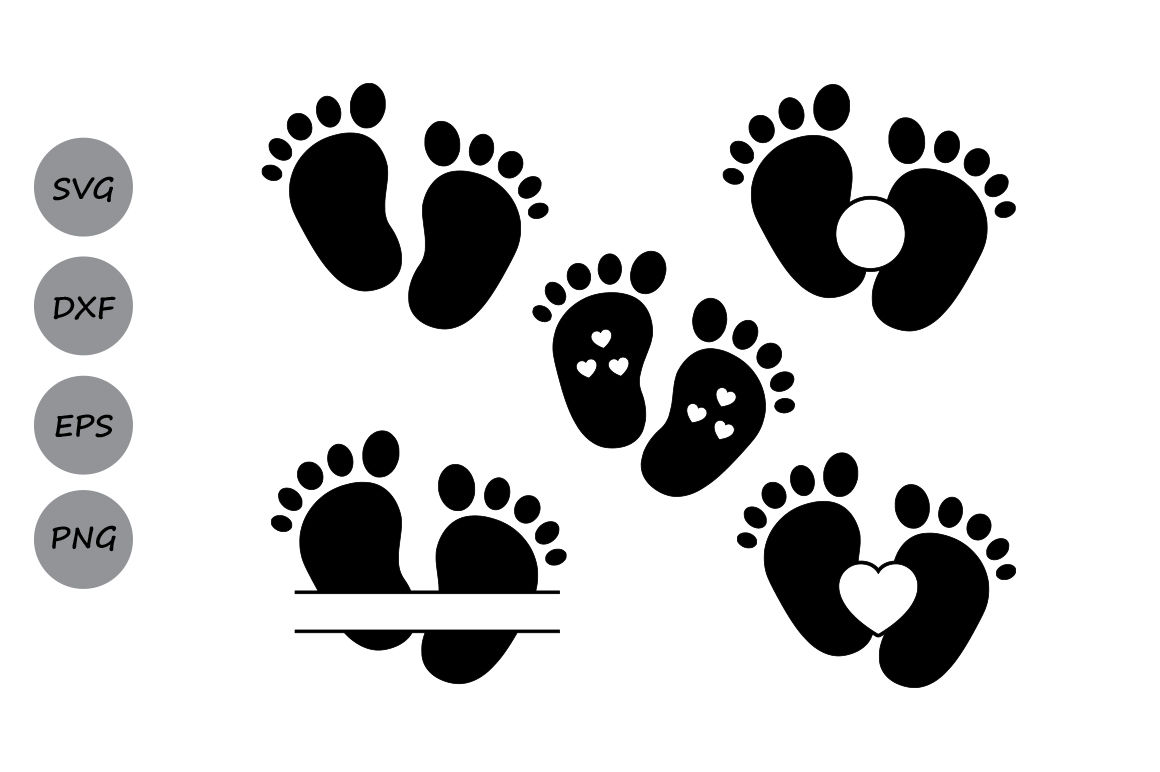 Baby Footprint Svg File Baby Feet Svg Dxf Baby Feet Monogram Svg By Cosmosfineart Thehungryjpeg Com