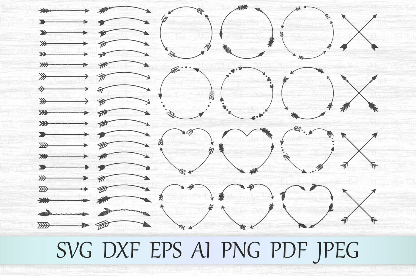 Arrows Arrow Monograms Svg Dxf Eps Ai Png Pdf Jpeg By Magicartlab Thehungryjpeg Com