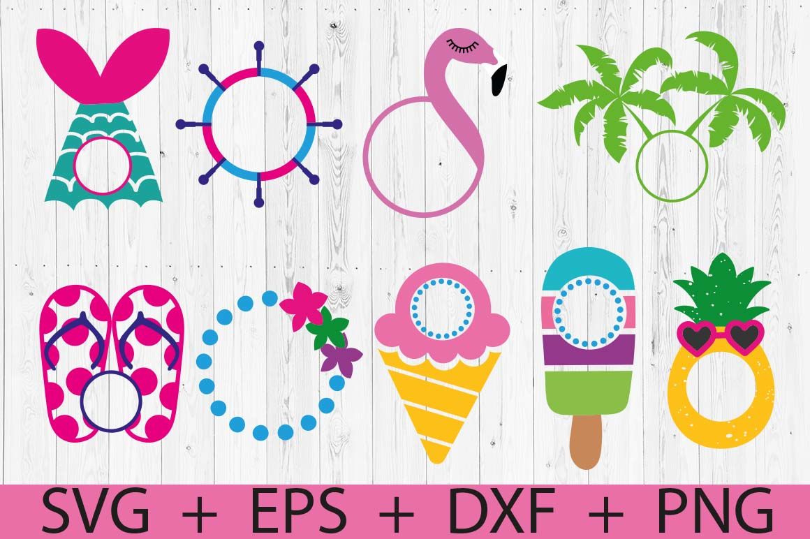 Download Summer Monograms Frames Bundle By Cute Files Thehungryjpeg Com