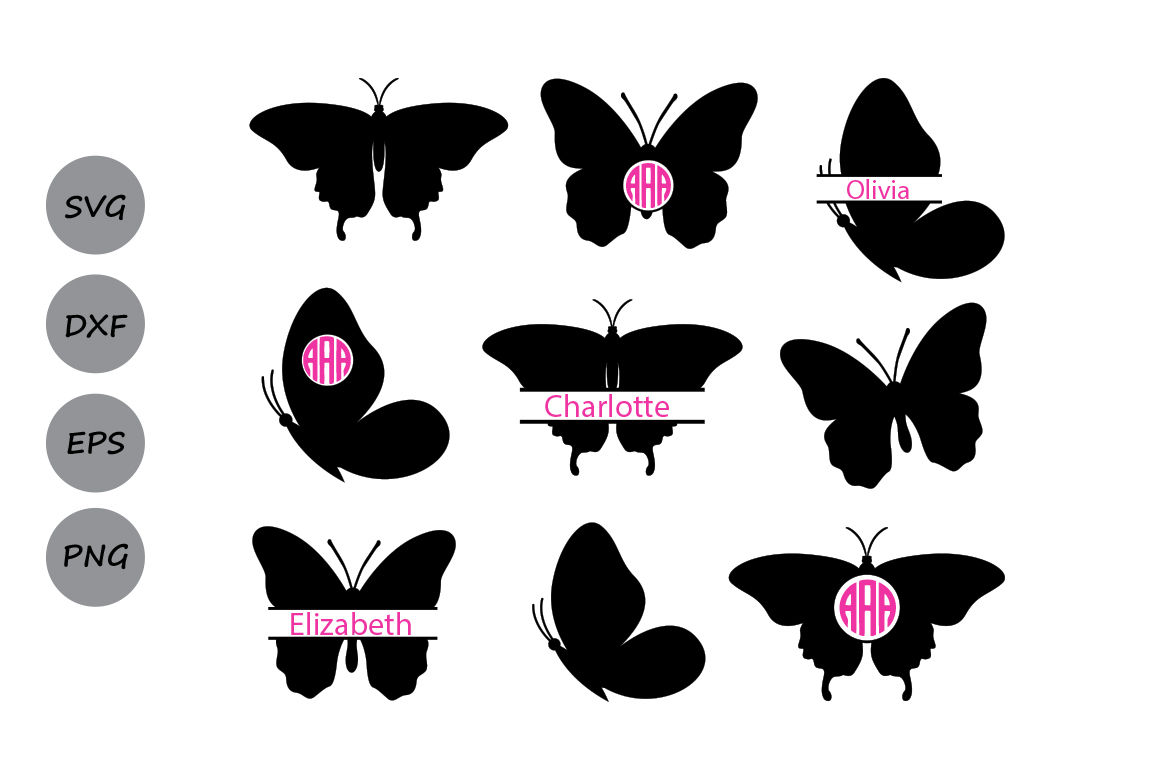 Butterfly SVG, Butterfly Monogram Svg, Butterflies Svg, Silhouette Svg