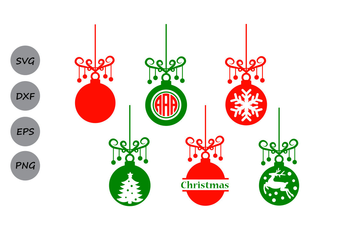 Christmas Ornament Svg Ornament Monogram Tree Ornament Christmas By Cosmosfineart Thehungryjpeg Com