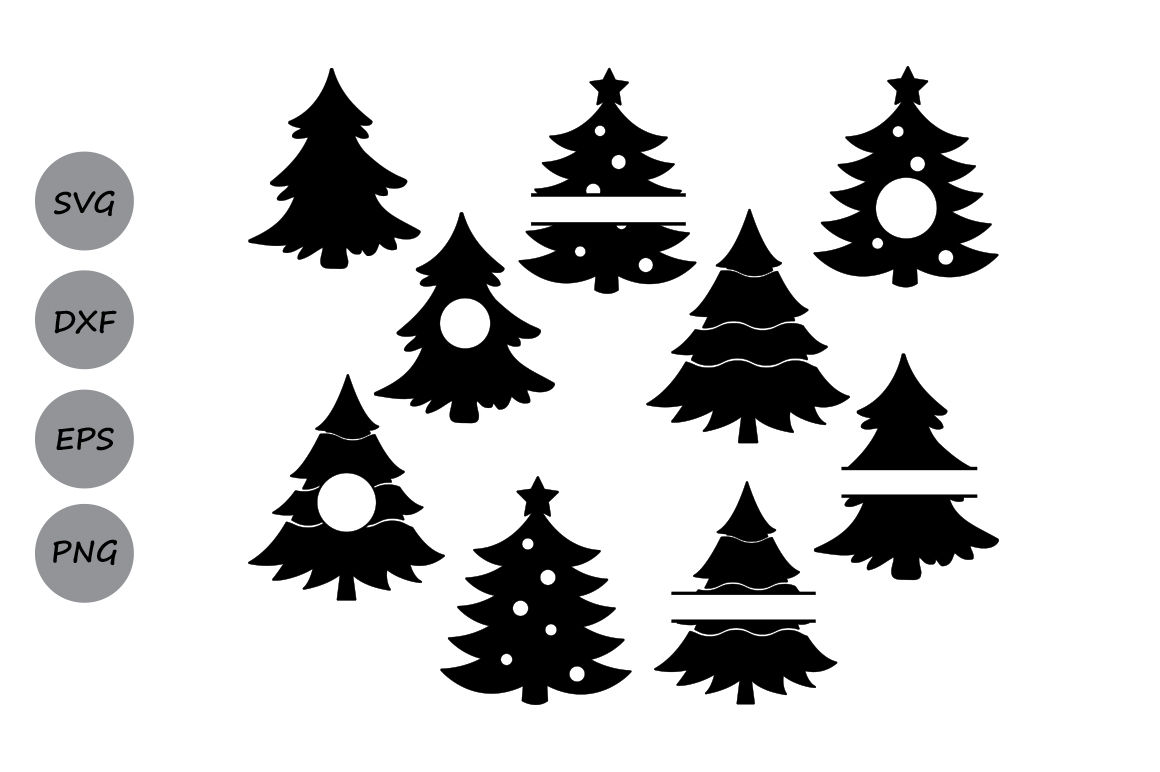 Christmas Tree Svg Christmas Tree Monogram Svg Christmas Svg By Cosmosfineart Thehungryjpeg Com