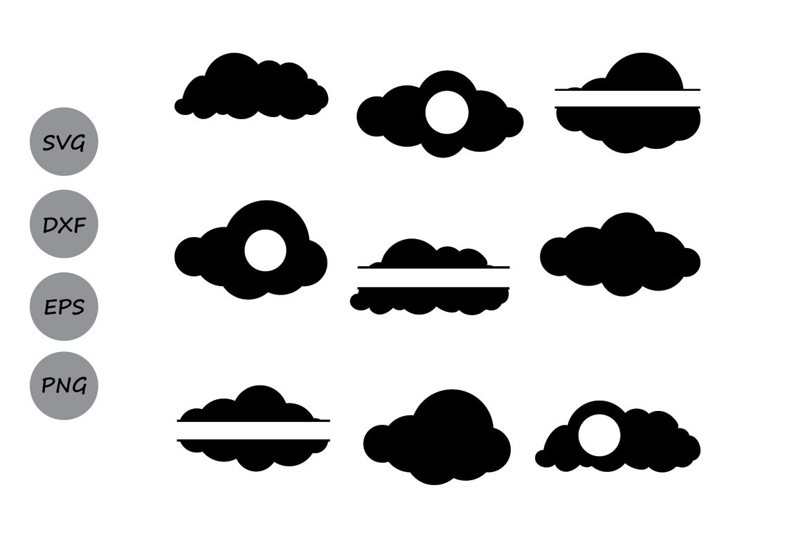 Cloud Svg Cloud Monogram Svg Cloud Silhouette Cloud Vector By Cosmosfineart Thehungryjpeg Com