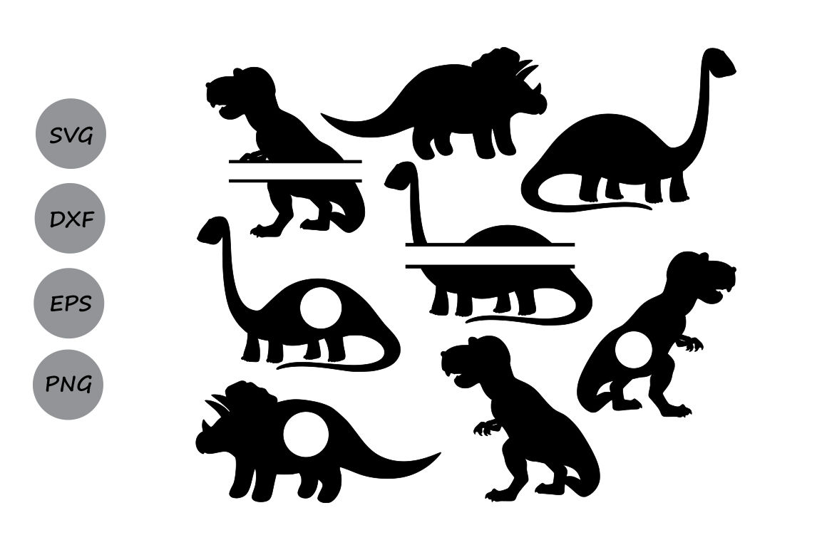 Dinosaur Svg Animals Svg Dinosaur Silhouette Dinosaur Monogram Svg By Cosmosfineart Thehungryjpeg Com